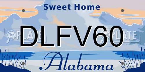 DLFV60 Alabama License Plate