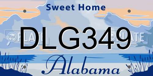 DLG349 Alabama License Plate