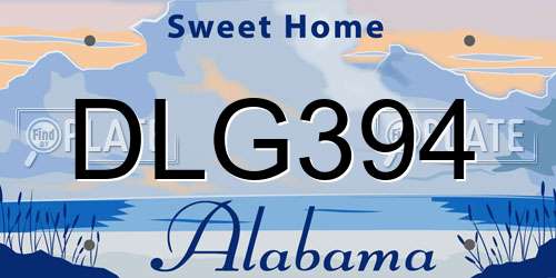 DLG394 Alabama License Plate