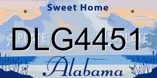 DLG4451 Alabama License Plate