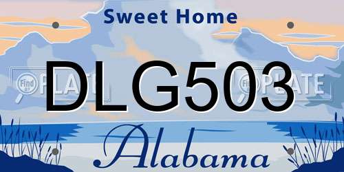 DLG503 Alabama License Plate