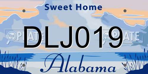 DLJ019 Alabama License Plate