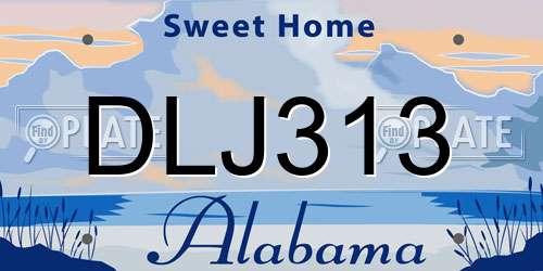 DLJ313 Alabama License Plate