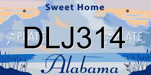 DLJ314 Alabama License Plate
