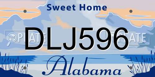 DLJ596 Alabama License Plate