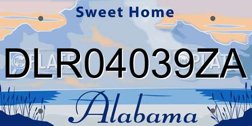 DLR04039ZA Alabama License Plate