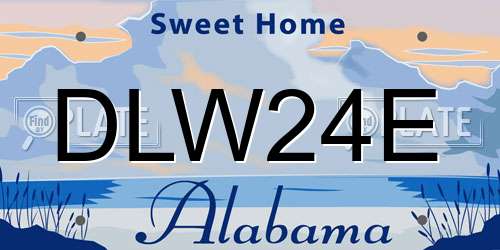 DLW24E Alabama License Plate