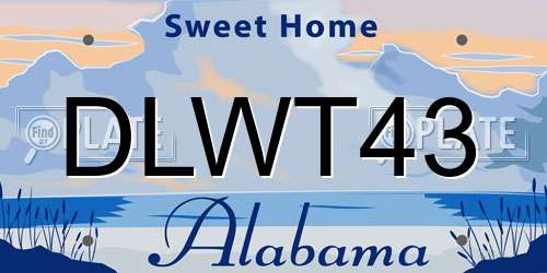 DLWT43 Alabama License Plate