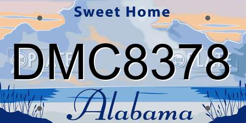 DMC8378 Alabama License Plate