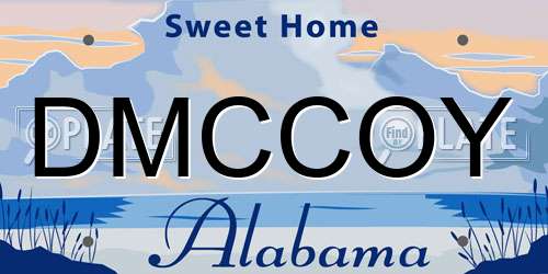 DMCCOY Alabama License Plate