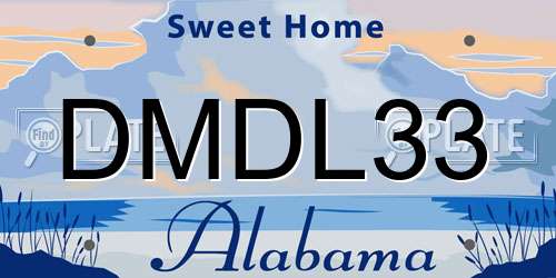DMDL33 Alabama License Plate