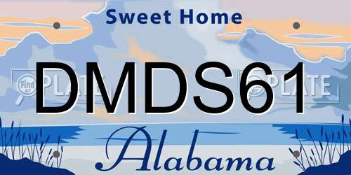 DMDS61 Alabama License Plate
