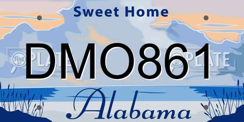 DMO861 Alabama License Plate