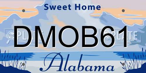 DMOB61 Alabama License Plate