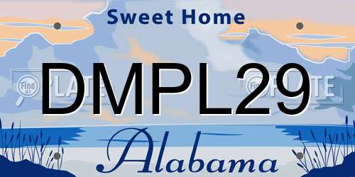 DMPL29 Alabama License Plate