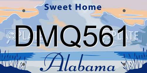 DMQ561 Alabama License Plate