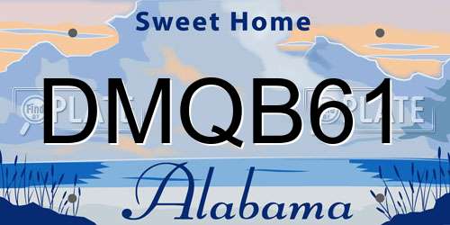 DMQB61 Alabama License Plate