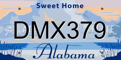 DMX379 Alabama License Plate