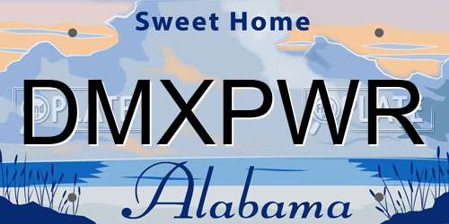 DMXPWR Alabama License Plate