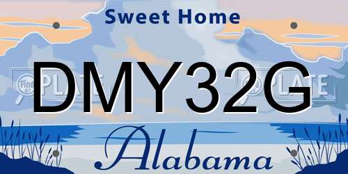 DMY32G Alabama License Plate