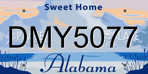 DMY5077 Alabama License Plate