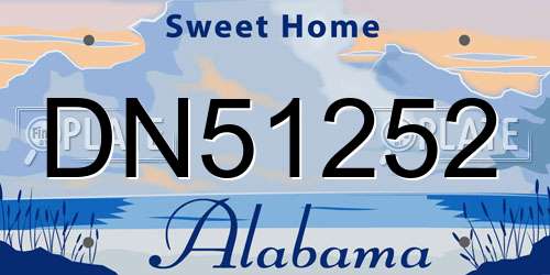 DN51252 Alabama License Plate