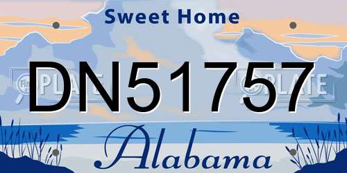 DN51757 Alabama License Plate