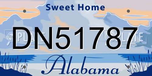 DN51787 Alabama License Plate