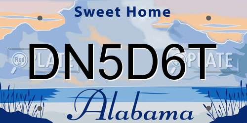 DN5D6T Alabama License Plate