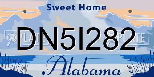 DN5I282 Alabama License Plate