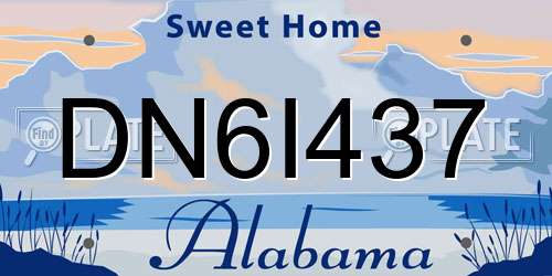 DN6I437 Alabama License Plate