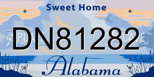 DN81282 Alabama License Plate
