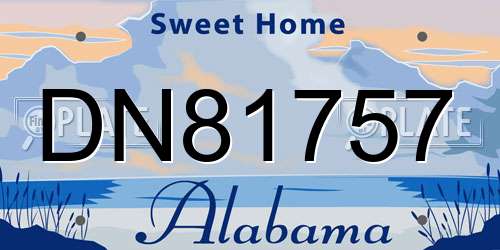 DN81757 Alabama License Plate
