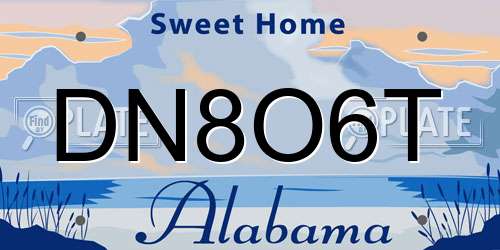 DN8O6T Alabama License Plate