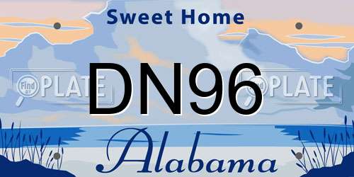 DN96 Alabama License Plate