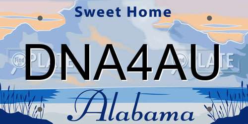 DNA4AU Alabama License Plate