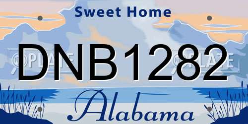 DNB1282 Alabama License Plate