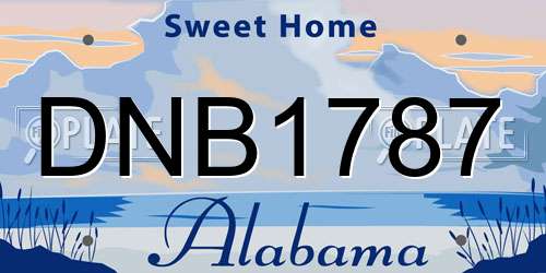 DNB1787 Alabama License Plate