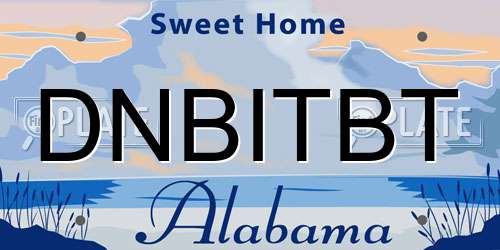 DNBITBT Alabama License Plate