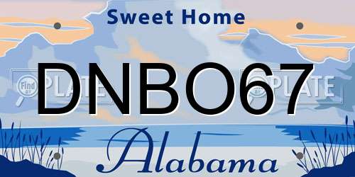 DNBO67 Alabama License Plate