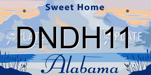 DNDH11 Alabama License Plate
