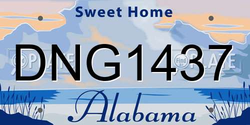 DNG1437 Alabama License Plate