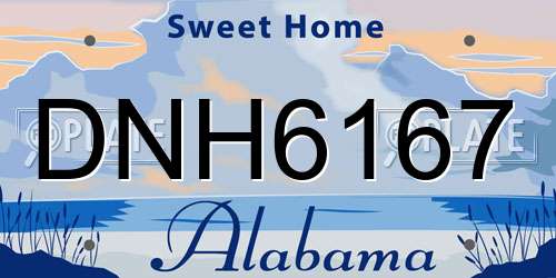 DNH6167 Alabama License Plate