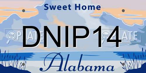 DNIP14 Alabama License Plate