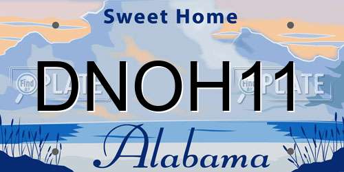 DNOH11 Alabama License Plate