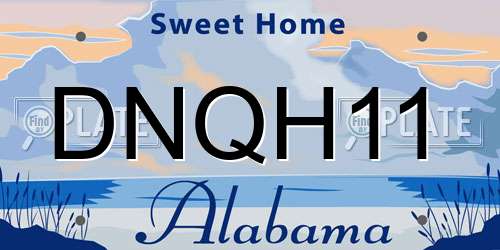 DNQH11 Alabama License Plate