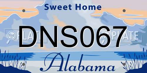 DNS067 Alabama License Plate