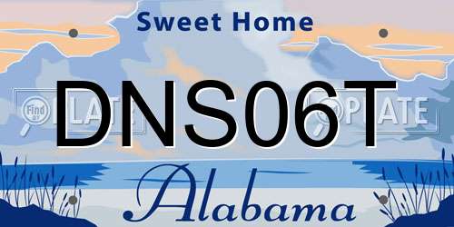 DNS06T Alabama License Plate