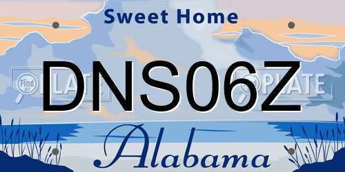 DNS06Z Alabama License Plate