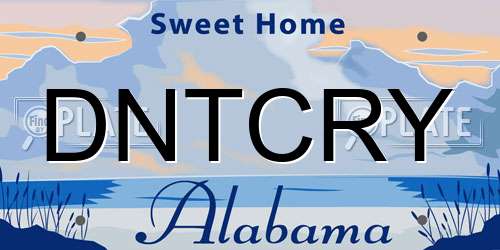 DNTCRY Alabama License Plate